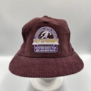 Vintage Breckenridge Colorado Summit Copper MTN Corduroy Hat Strapback Cap